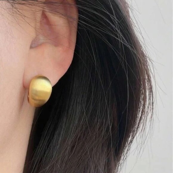 Matte Brushed Arc Earrings - Picture 1 of 2